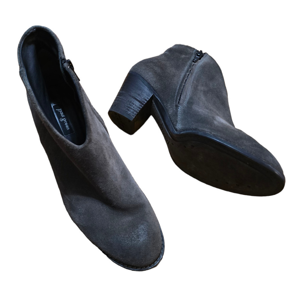 Paul Green Delgado distressed suede ankle booties PG 5.5 US 8 Gray